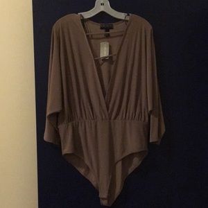 Taupe Low Cut Body Suit